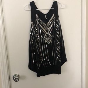 Black sequin tank top
